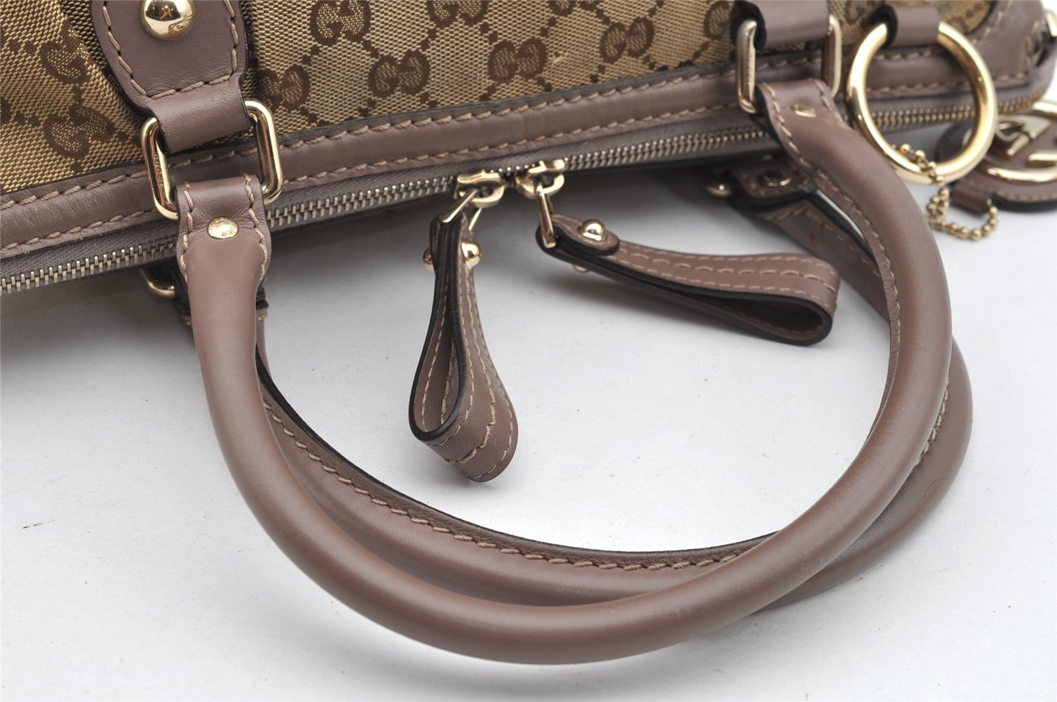 Authentic GUCCI Sukey 2Way Tote Hand Bag GG Canvas Leather 247902 Brown 2345I