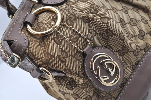 Authentic GUCCI Sukey 2Way Tote Hand Bag GG Canvas Leather 247902 Brown 2345I