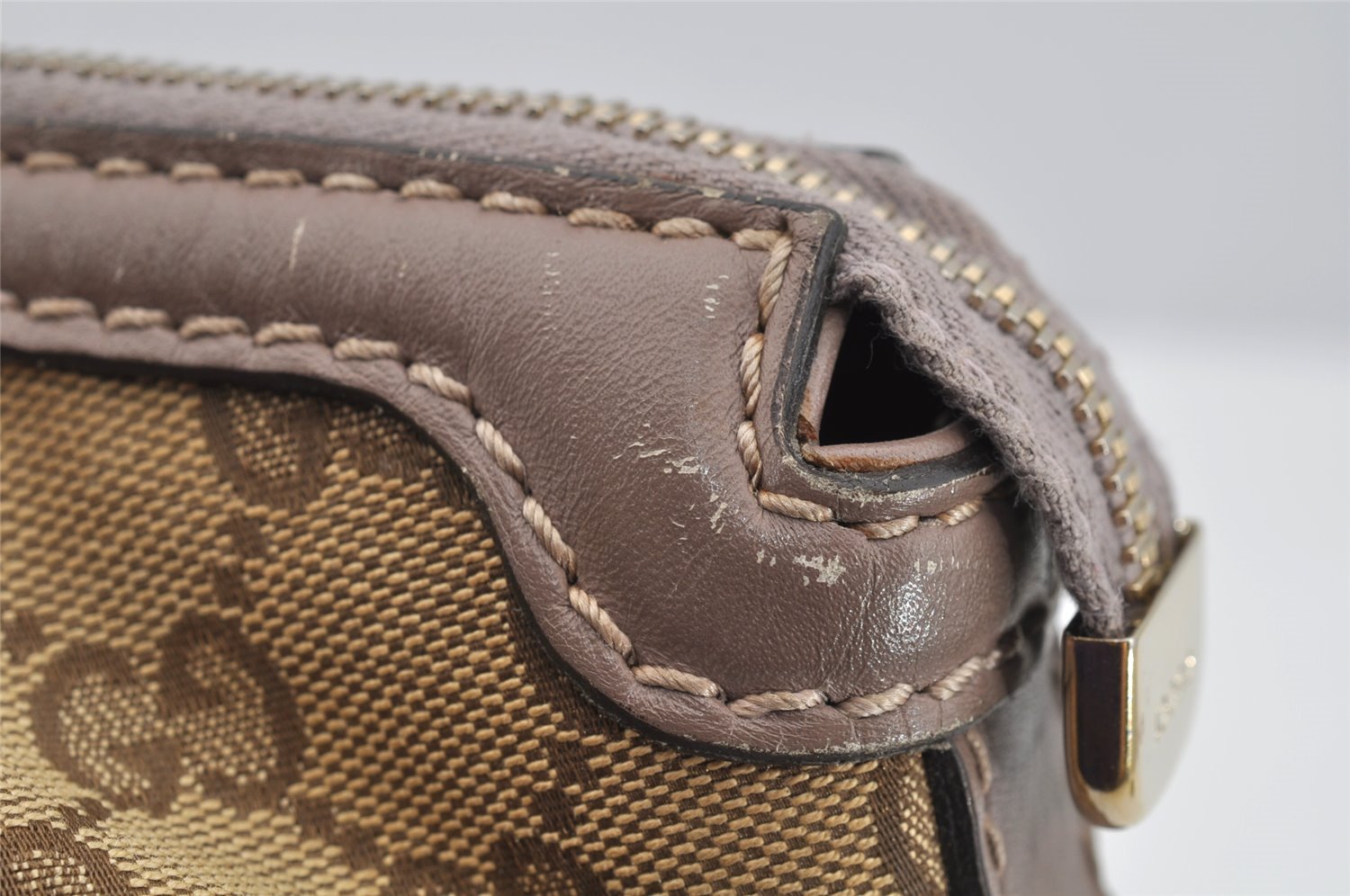 Authentic GUCCI Sukey 2Way Tote Hand Bag GG Canvas Leather 247902 Brown 2345I