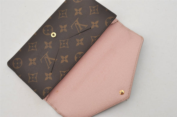 Authentic Louis Vuitton Monogram Portefeuille Jeanne Wallet Pink M62203 LV 2346I