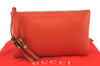 Authentic GUCCI Bamboo Tassel Clutch Hand Bag Purse Leather 449652 Orange 2348E