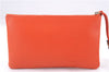 Authentic GUCCI Bamboo Tassel Clutch Hand Bag Purse Leather 449652 Orange 2348E