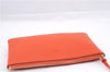 Authentic GUCCI Bamboo Tassel Clutch Hand Bag Purse Leather 449652 Orange 2348E