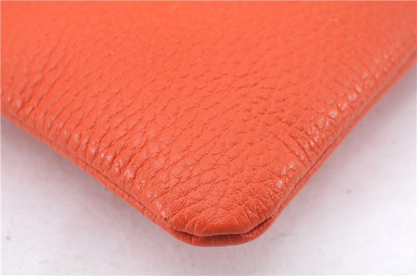 Authentic GUCCI Bamboo Tassel Clutch Hand Bag Purse Leather 449652 Orange 2348E