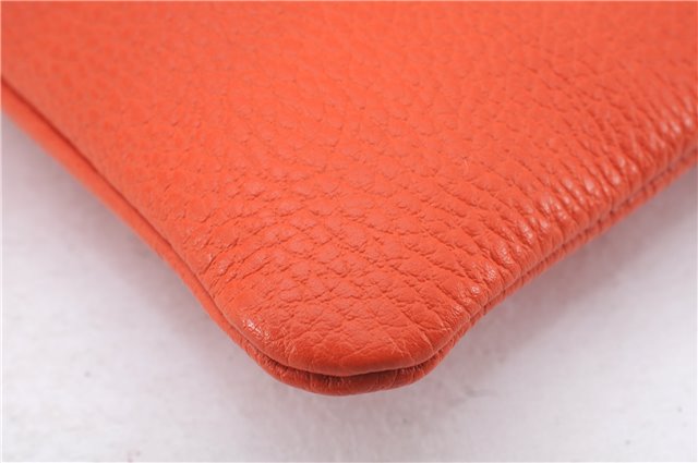 Authentic GUCCI Bamboo Tassel Clutch Hand Bag Purse Leather 449652 Orange 2348E