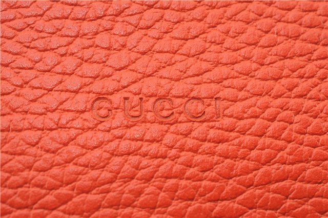 Authentic GUCCI Bamboo Tassel Clutch Hand Bag Purse Leather 449652 Orange 2348E