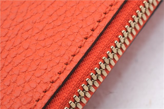 Authentic GUCCI Bamboo Tassel Clutch Hand Bag Purse Leather 449652 Orange 2348E