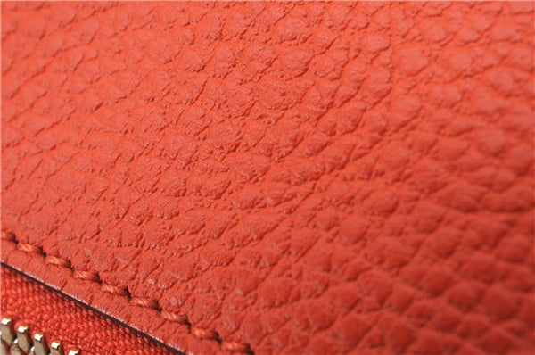 Authentic GUCCI Bamboo Tassel Clutch Hand Bag Purse Leather 449652 Orange 2348E