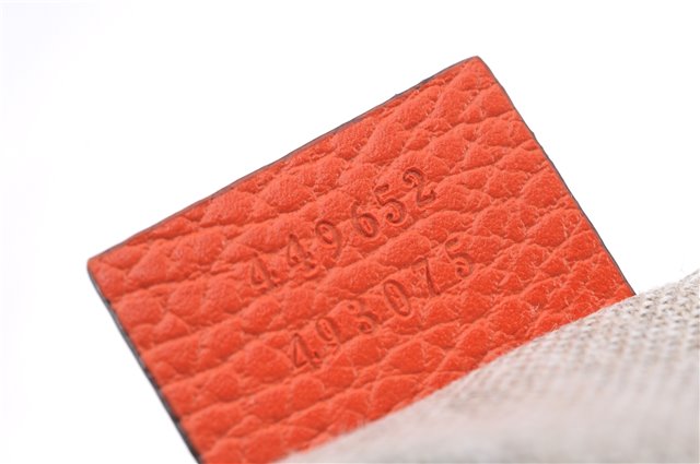 Authentic GUCCI Bamboo Tassel Clutch Hand Bag Purse Leather 449652 Orange 2348E