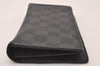 Authentic Louis Vuitton Damier Graphite Portefeuille Brazza N62665 Wallet 2348I