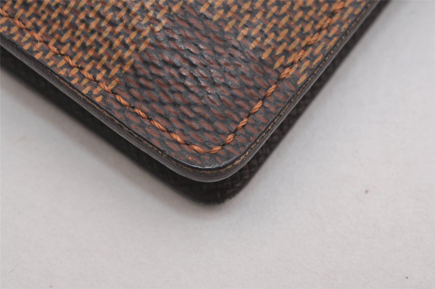 Authentic Louis Vuitton Damier Porte Valeurs Cartes Credit N61823 Wallet 2349I