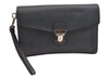 Authentic PRADA Saffiano Leather Nappa Vintage Clutch Hand Bag Purse Black 2350I