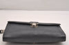 Authentic PRADA Saffiano Leather Nappa Vintage Clutch Hand Bag Purse Black 2350I