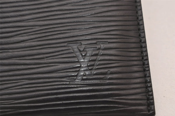 Authentic Louis Vuitton Epi Card Case Purse Black LV 2351I
