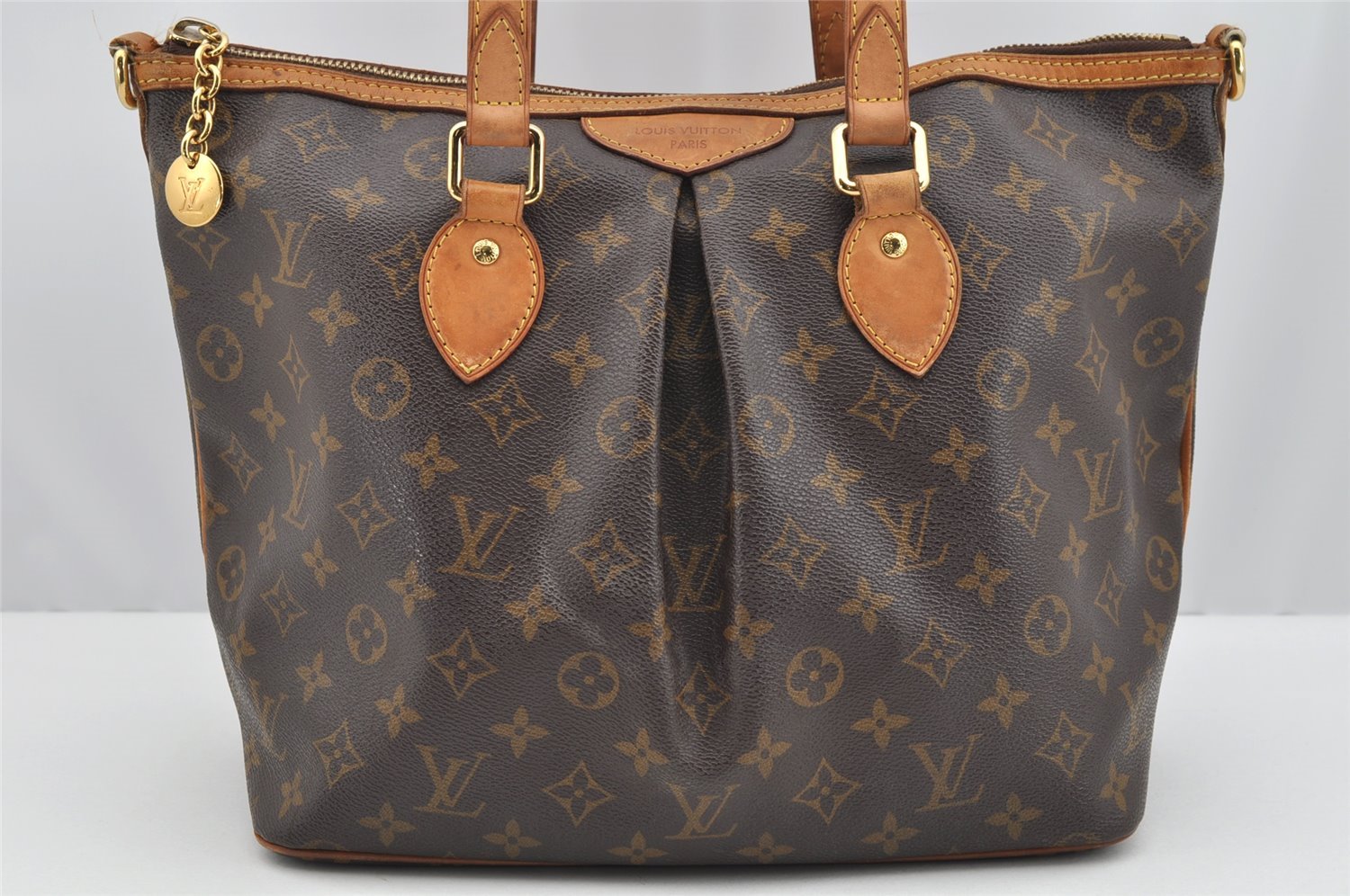 Authentic Louis Vuitton Monogram Palermo PM Shoulder Tote Bag M40145 LV 2352I