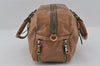 Authentic PRADA Glace Zippers Leather Nappa Hand Boston Bag BL0462 Brown 2353I