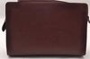 Authentic Cartier Must de Cartier Clutch Hand Bag Leather Bordeaux Red 2357I