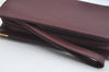 Authentic Cartier Must de Cartier Clutch Hand Bag Leather Bordeaux Red 2357I