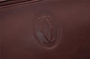 Authentic Cartier Must de Cartier Clutch Hand Bag Leather Bordeaux Red 2357I