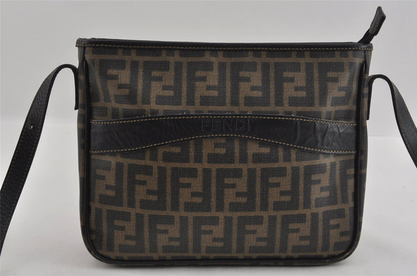 Authentic FENDI Zucca Shoulder Cross Body Bag Purse PVC Leather Brown 2359I