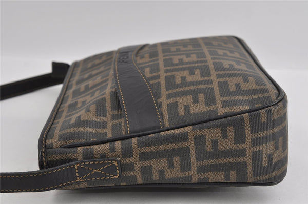 Authentic FENDI Zucca Shoulder Cross Body Bag Purse PVC Leather Brown 2359I