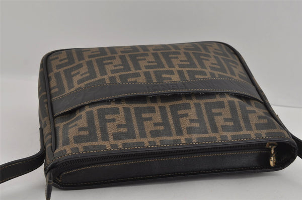 Authentic FENDI Zucca Shoulder Cross Body Bag Purse PVC Leather Brown 2359I
