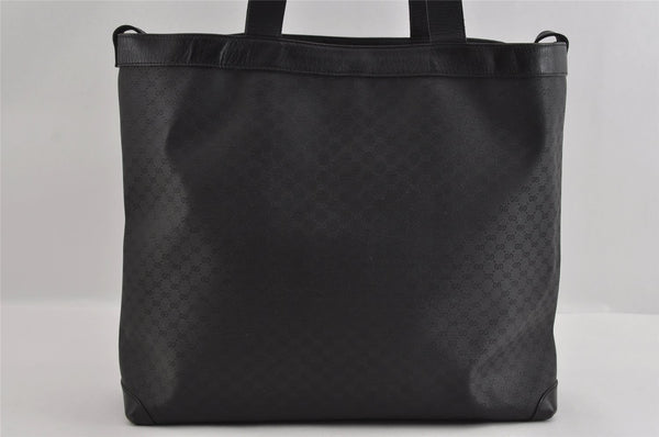 Authentic GUCCI Vintage Micro GG PVC Leather Shoulder Tote Bag Black 2360I