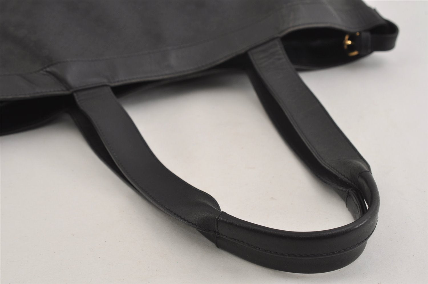 Authentic GUCCI Vintage Micro GG PVC Leather Shoulder Tote Bag Black 2360I