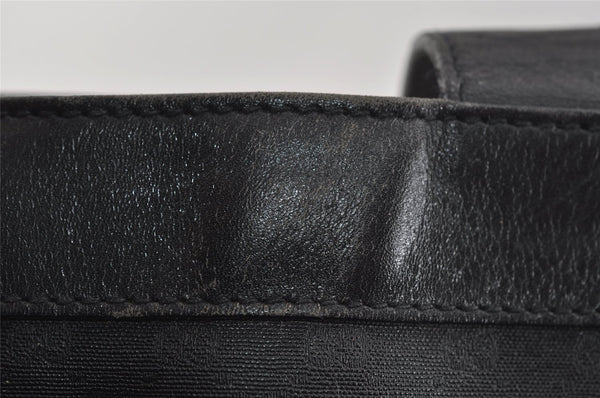 Authentic GUCCI Vintage Micro GG PVC Leather Shoulder Tote Bag Black 2360I