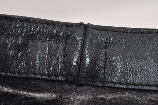 Authentic GUCCI Vintage Micro GG PVC Leather Shoulder Tote Bag Black 2360I