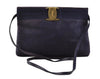 Authentic Salvatore Ferragamo Vara Shoulder Bag Suede Leather Navy Blue 2361I