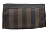 Authentic FENDI Pequin Clutch Hand Bag Purse PVC Leather Brown Black Junk 2362I
