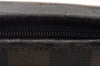 Authentic FENDI Pequin Clutch Hand Bag Purse PVC Leather Brown Black Junk 2362I