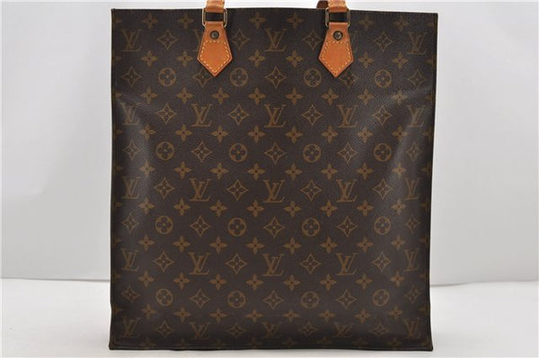 Authentic Louis Vuitton Monogram Sac Plat Hand Bag M51140 LV 2365D