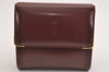 Authentic Cartier Must de Cartier Trifold Wallet Purse Leather Bordeaux 2366I