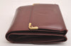 Authentic Cartier Must de Cartier Trifold Wallet Purse Leather Bordeaux 2366I