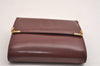 Authentic Cartier Must de Cartier Trifold Wallet Purse Leather Bordeaux 2366I