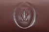 Authentic Cartier Must de Cartier Trifold Wallet Purse Leather Bordeaux 2366I