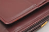 Authentic Cartier Must de Cartier Trifold Wallet Purse Leather Bordeaux 2366I