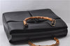 Authentic GUCCI Bamboo 2Way Shoulder Tote Bag Leather Black 2367D