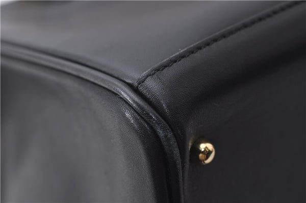 Authentic GUCCI Bamboo 2Way Shoulder Tote Bag Leather Black 2367D