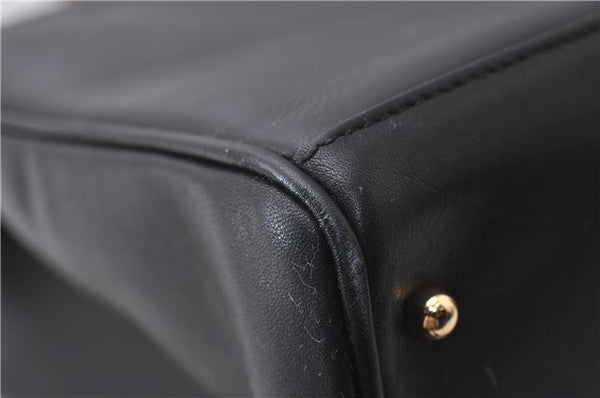 Authentic GUCCI Bamboo 2Way Shoulder Tote Bag Leather Black 2367D