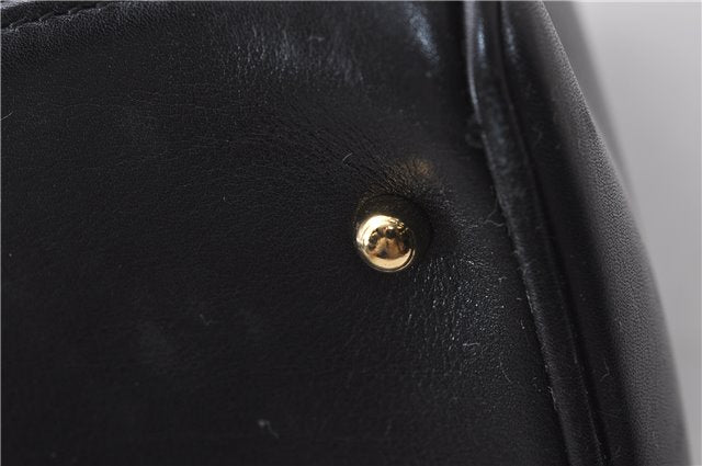 Authentic GUCCI Bamboo 2Way Shoulder Tote Bag Leather Black 2367D
