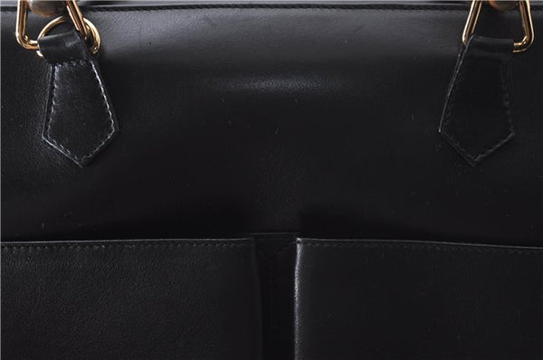 Authentic GUCCI Bamboo 2Way Shoulder Tote Bag Leather Black 2367D