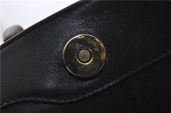 Authentic GUCCI Bamboo 2Way Shoulder Tote Bag Leather Black 2367D