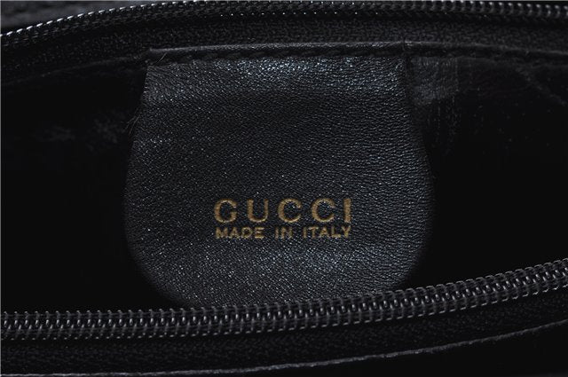 Authentic GUCCI Bamboo 2Way Shoulder Tote Bag Leather Black 2367D