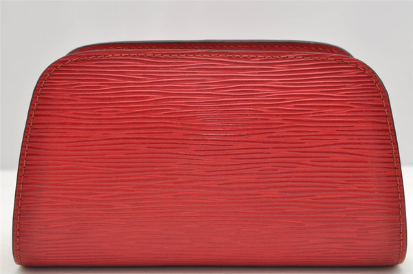 Authentic Louis Vuitton Epi Dauphine Cosmetic Pouch Red M48447 LV 2368I