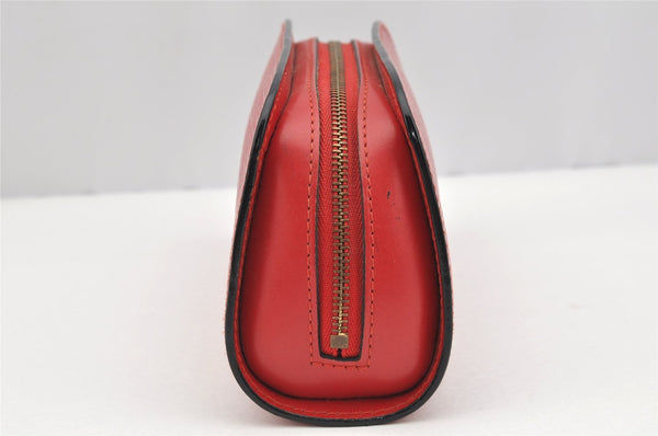 Authentic Louis Vuitton Epi Dauphine Cosmetic Pouch Red M48447 LV 2368I