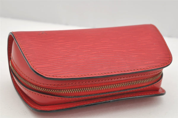 Authentic Louis Vuitton Epi Dauphine Cosmetic Pouch Red M48447 LV 2368I
