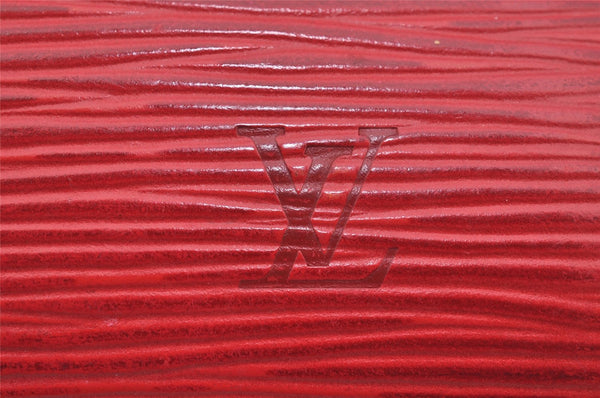 Authentic Louis Vuitton Epi Dauphine Cosmetic Pouch Red M48447 LV 2368I